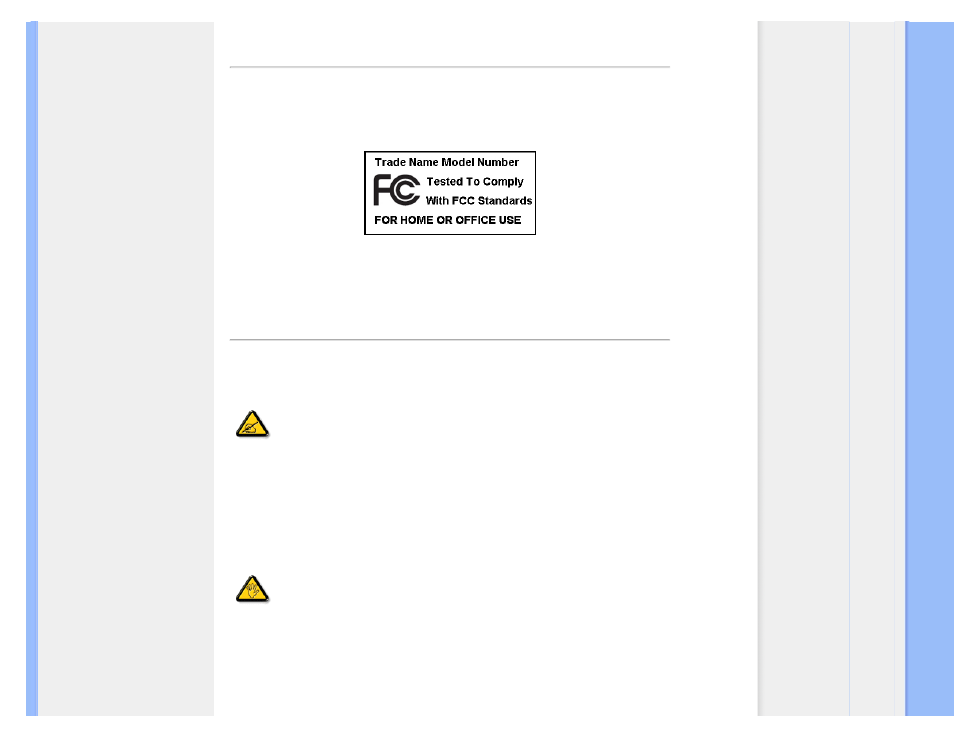 Commission federale de la communication, Fcc declaration) | Philips LED-Monitor User Manual | Page 14 / 87