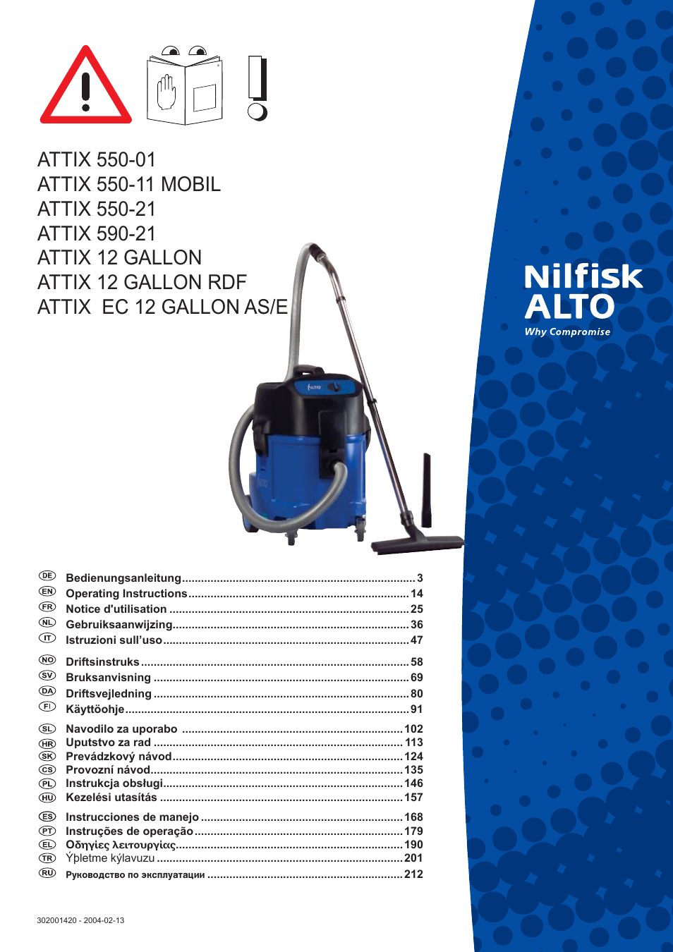 Nilfisk-ALTO ATTIX 550-01 User Manual | 14 pages