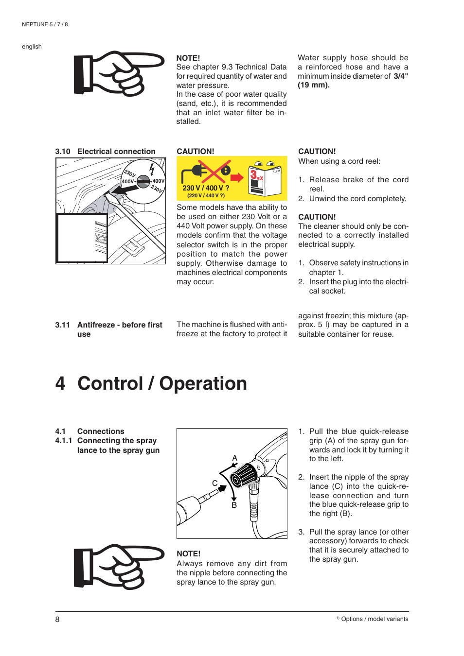 4 control / operation | Nilfisk-ALTO NEPTUNE 8 User Manual | Page 10 / 21