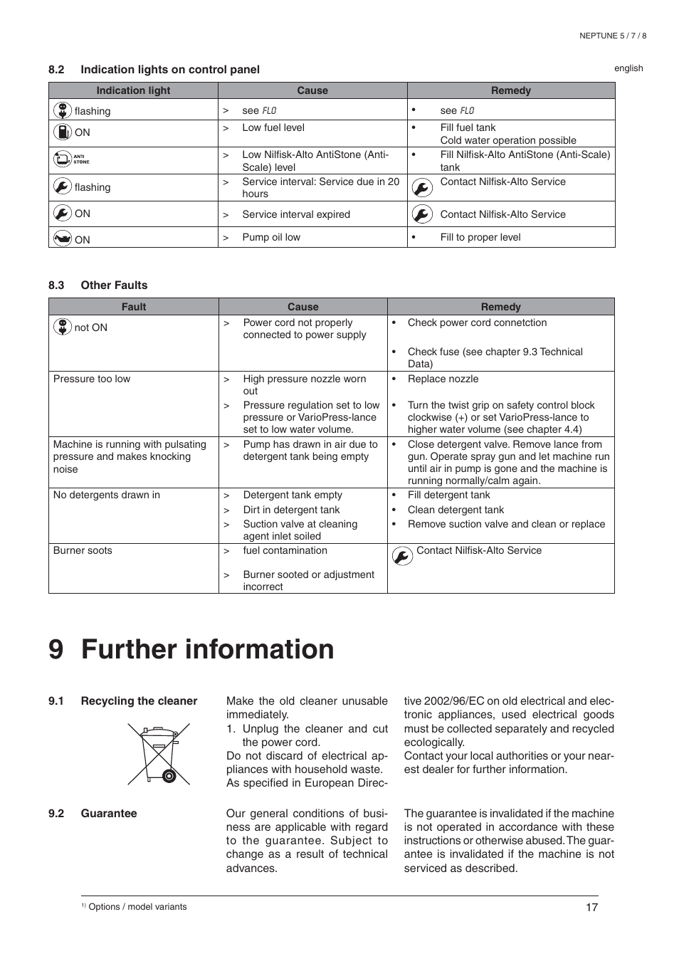 9 further information | Nilfisk-ALTO NEPTUNE 8 User Manual | Page 19 / 21