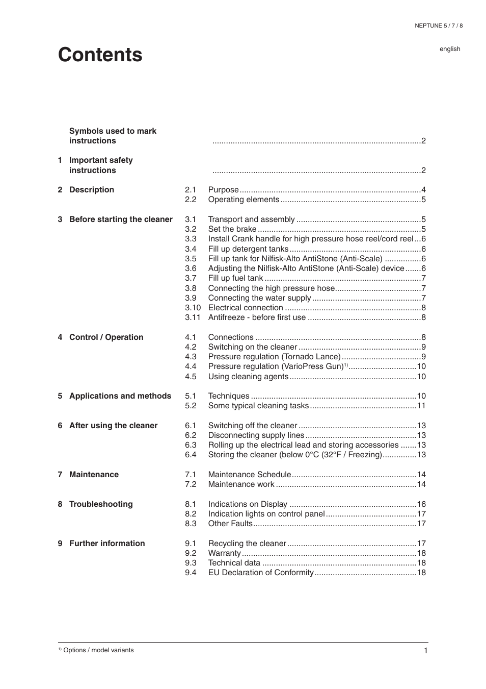 Nilfisk-ALTO NEPTUNE 8 User Manual | Page 3 / 21