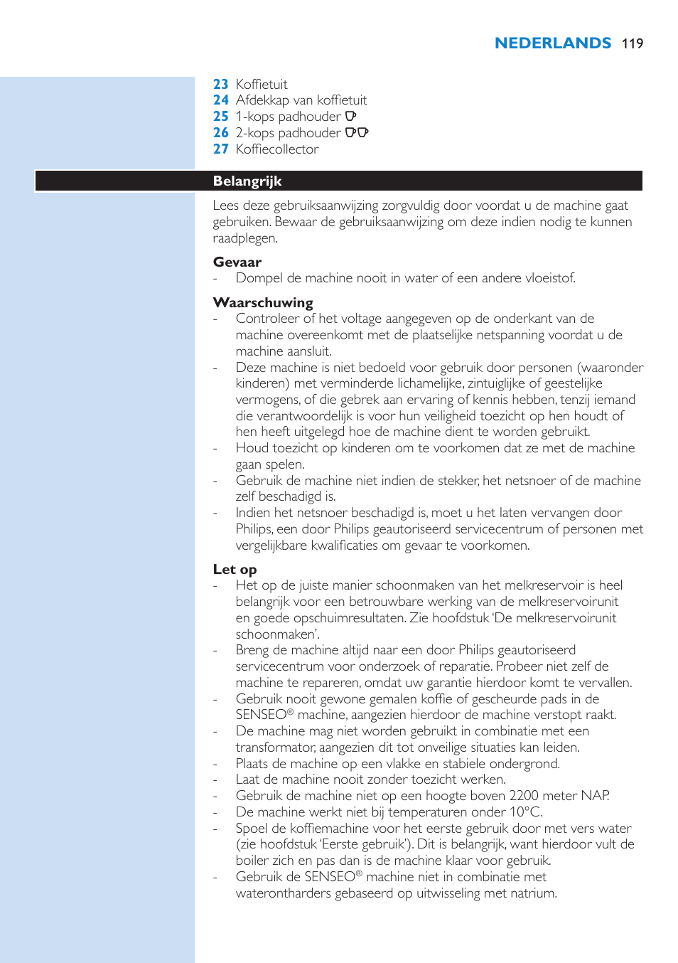 Philips SENSEO® Kaffeepadmaschine User Manual | Page 119 / 162