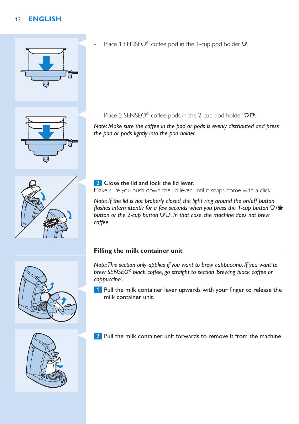 Philips SENSEO® Kaffeepadmaschine User Manual | Page 12 / 162
