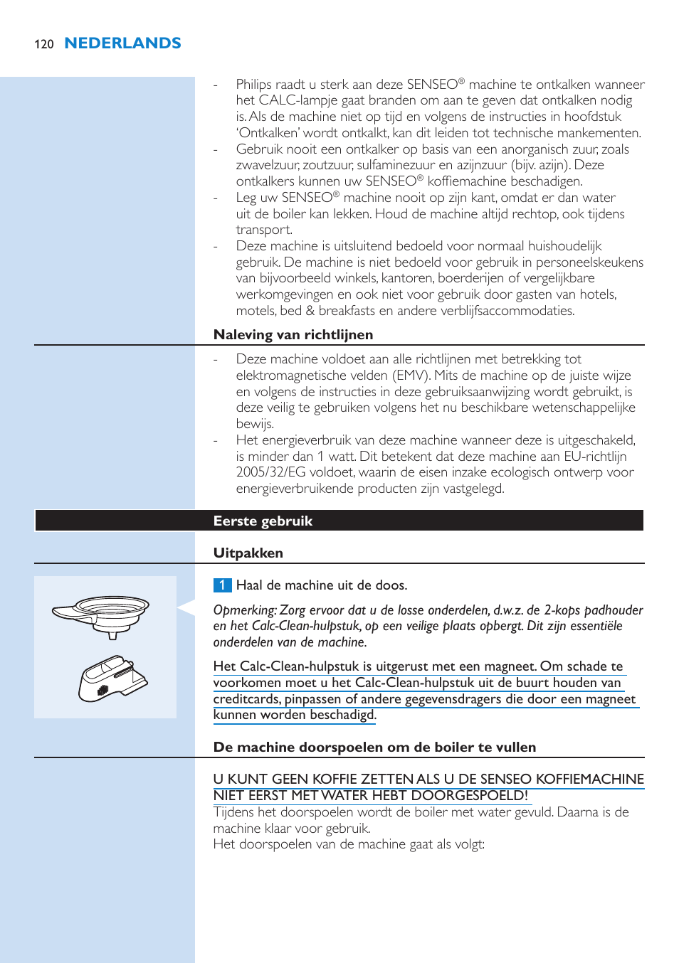 Philips SENSEO® Kaffeepadmaschine User Manual | Page 120 / 162