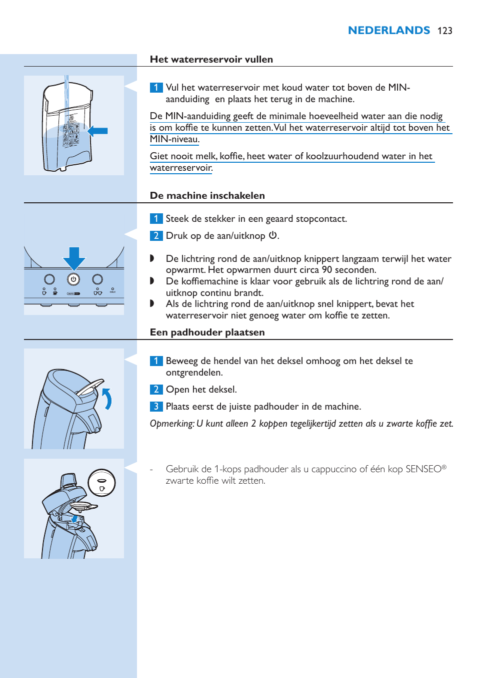 Philips SENSEO® Kaffeepadmaschine User Manual | Page 123 / 162