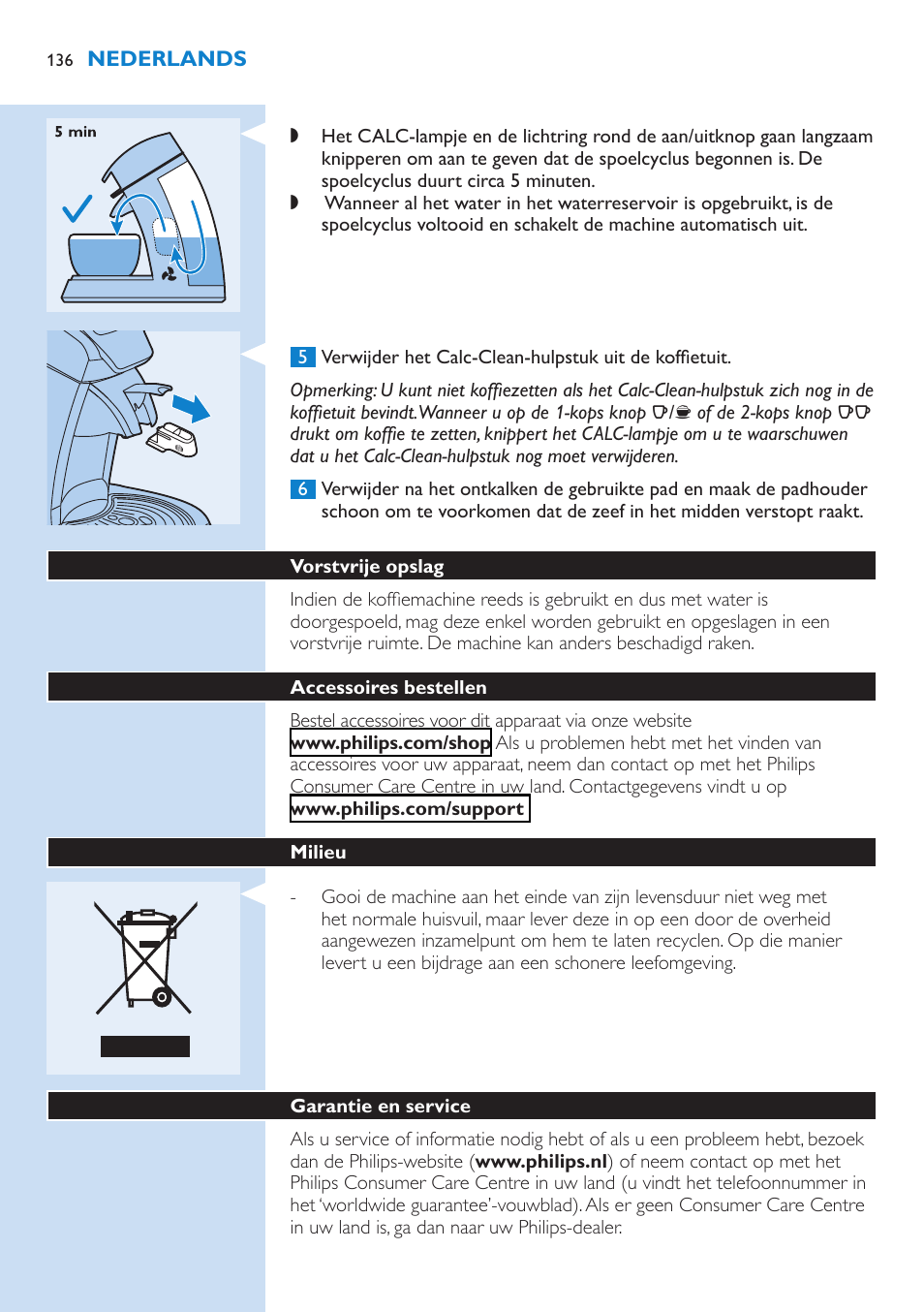 Philips SENSEO® Kaffeepadmaschine User Manual | Page 136 / 162
