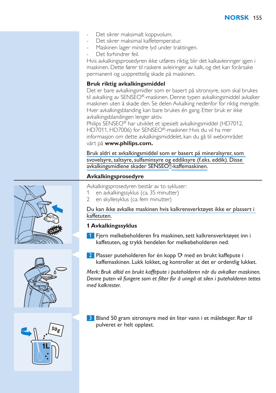 Philips SENSEO® Kaffeepadmaschine User Manual | Page 155 / 162