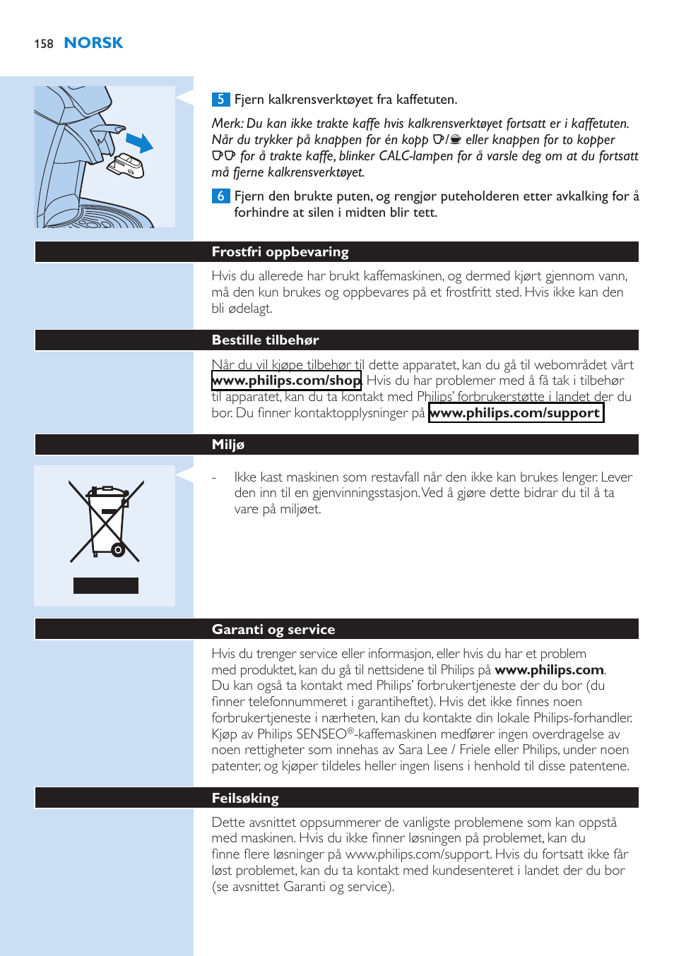 Philips SENSEO® Kaffeepadmaschine User Manual | Page 158 / 162