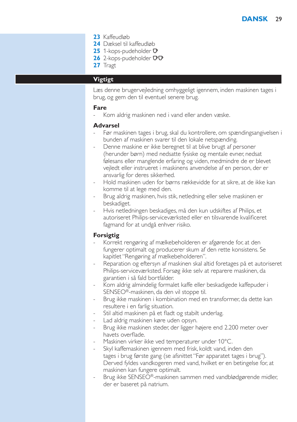 Philips SENSEO® Kaffeepadmaschine User Manual | Page 29 / 162