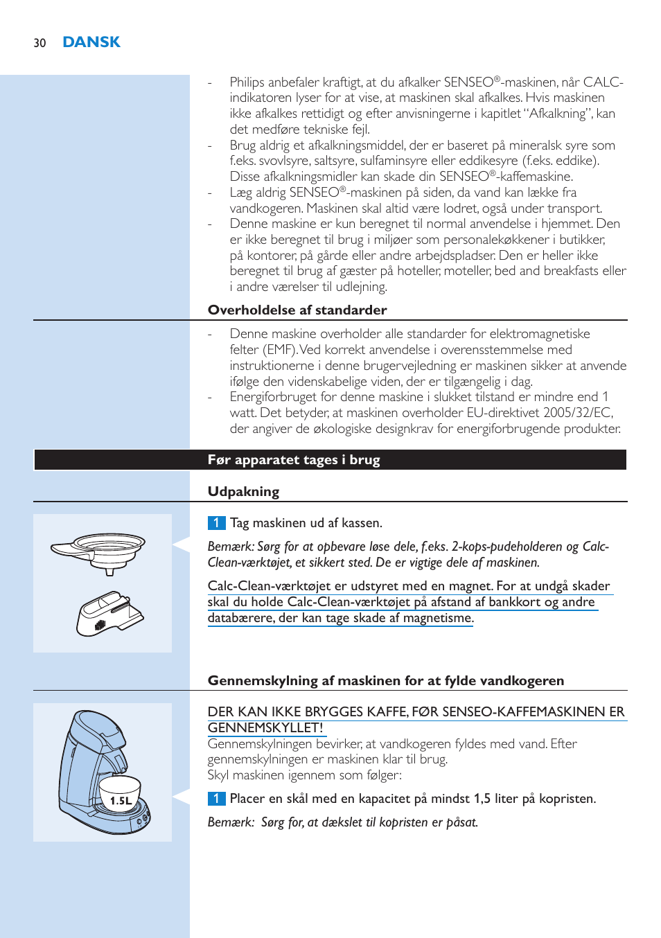 Philips SENSEO® Kaffeepadmaschine User Manual | Page 30 / 162