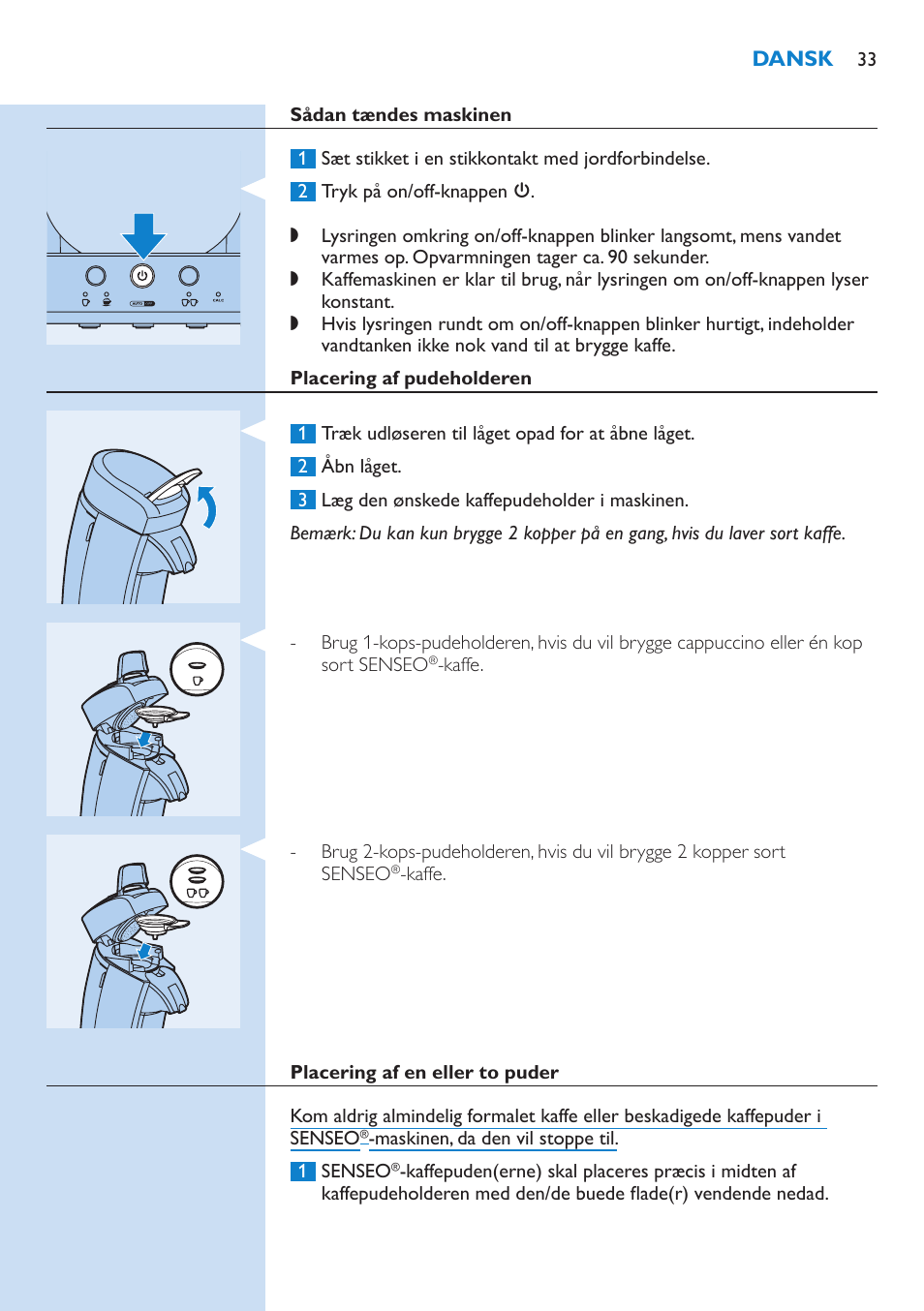 Philips SENSEO® Kaffeepadmaschine User Manual | Page 33 / 162