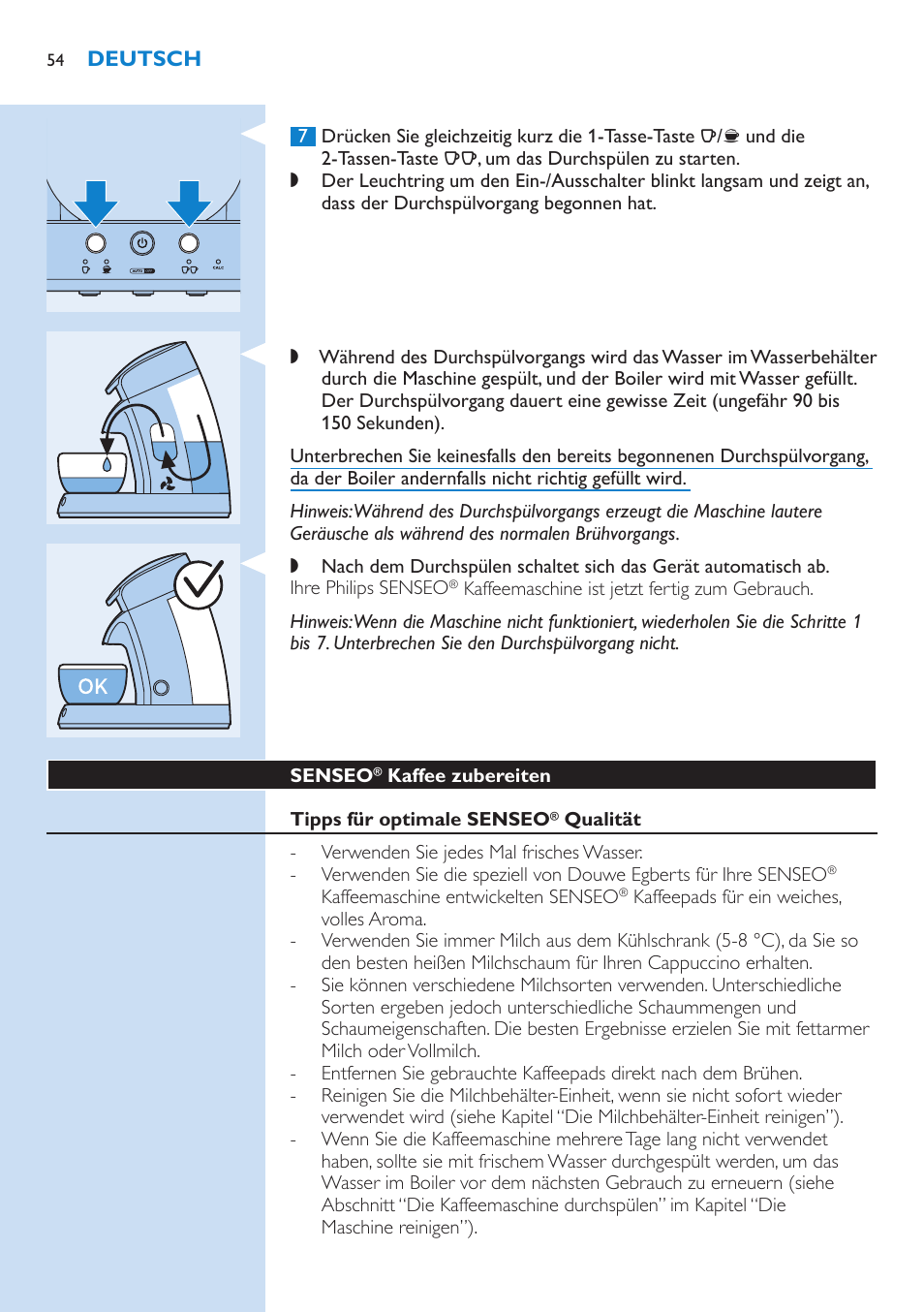 Philips SENSEO® Kaffeepadmaschine User Manual | Page 54 / 162