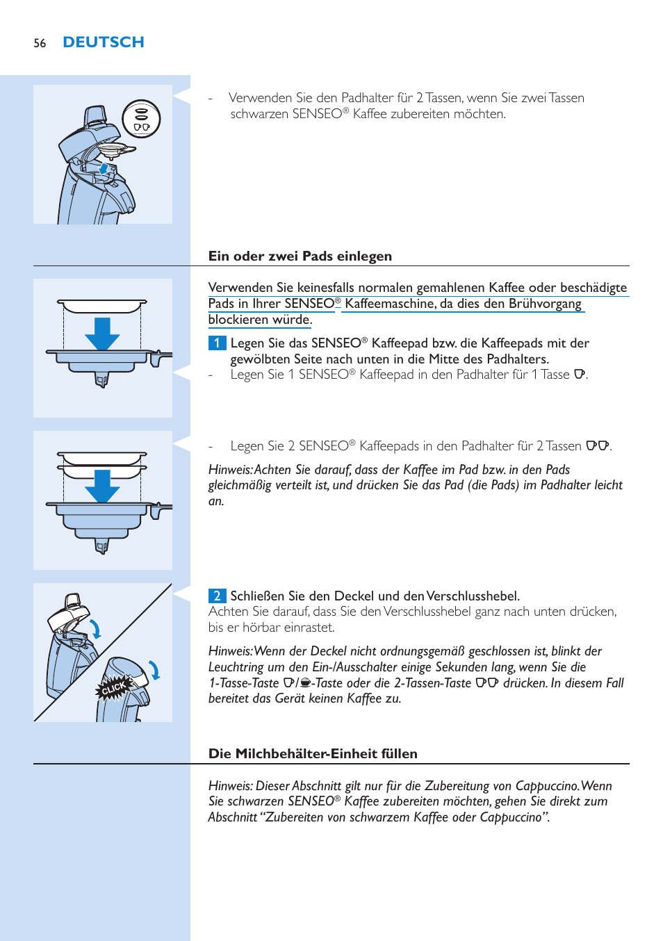 Philips SENSEO® Kaffeepadmaschine User Manual | Page 56 / 162