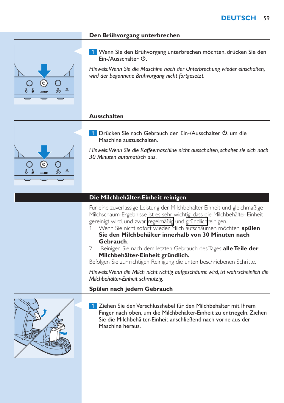 Philips SENSEO® Kaffeepadmaschine User Manual | Page 59 / 162