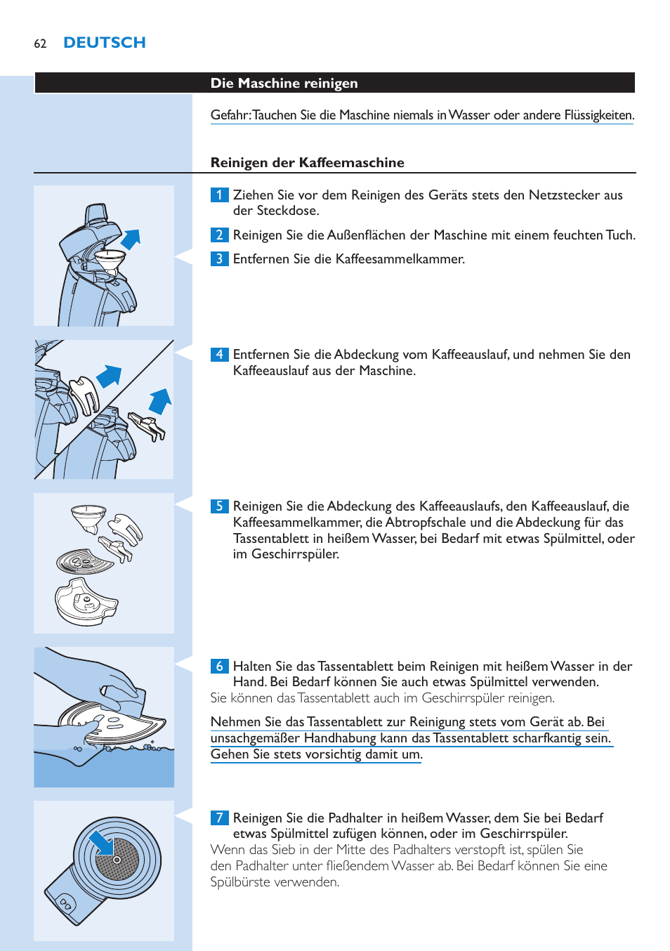 Philips SENSEO® Kaffeepadmaschine User Manual | Page 62 / 162
