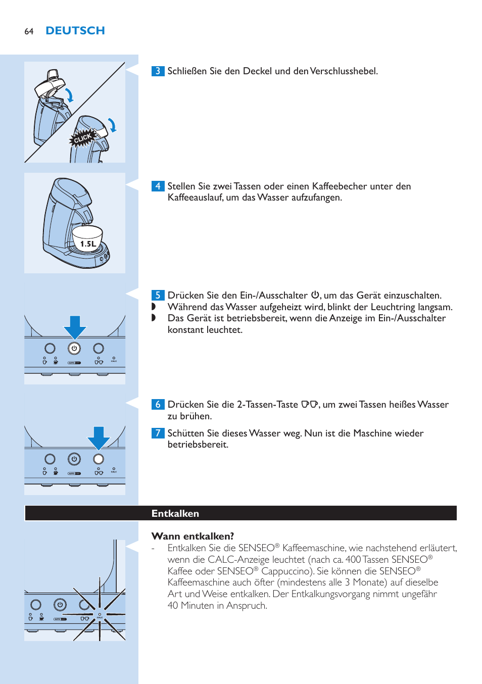 Philips SENSEO® Kaffeepadmaschine User Manual | Page 64 / 162