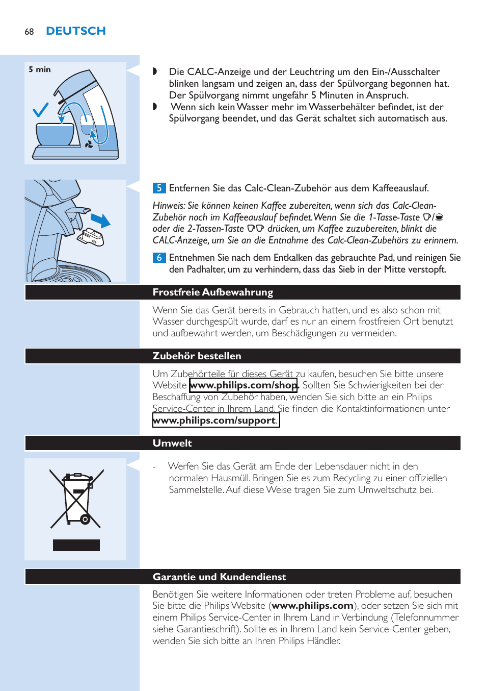 Philips SENSEO® Kaffeepadmaschine User Manual | Page 68 / 162