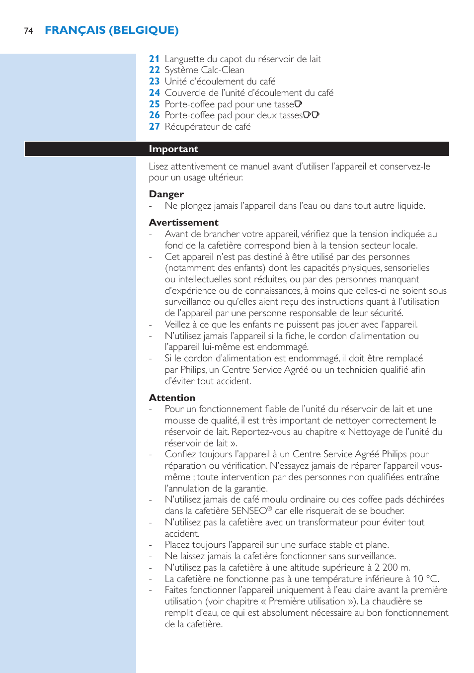Philips SENSEO® Kaffeepadmaschine User Manual | Page 74 / 162