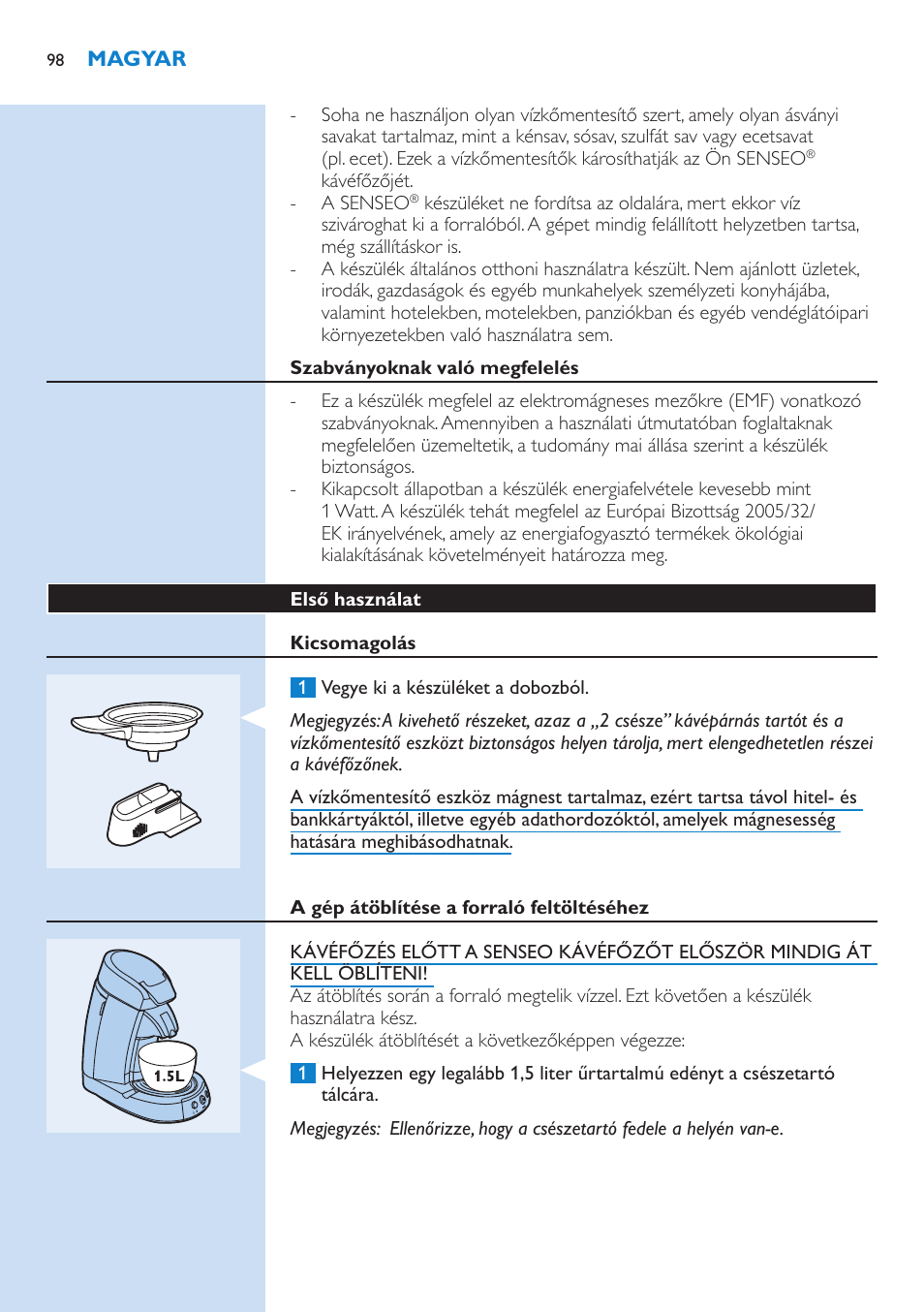 Philips SENSEO® Kaffeepadmaschine User Manual | Page 98 / 162