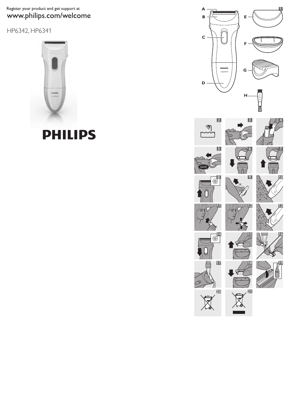 Philips Ladyshave User Manual | 11 pages