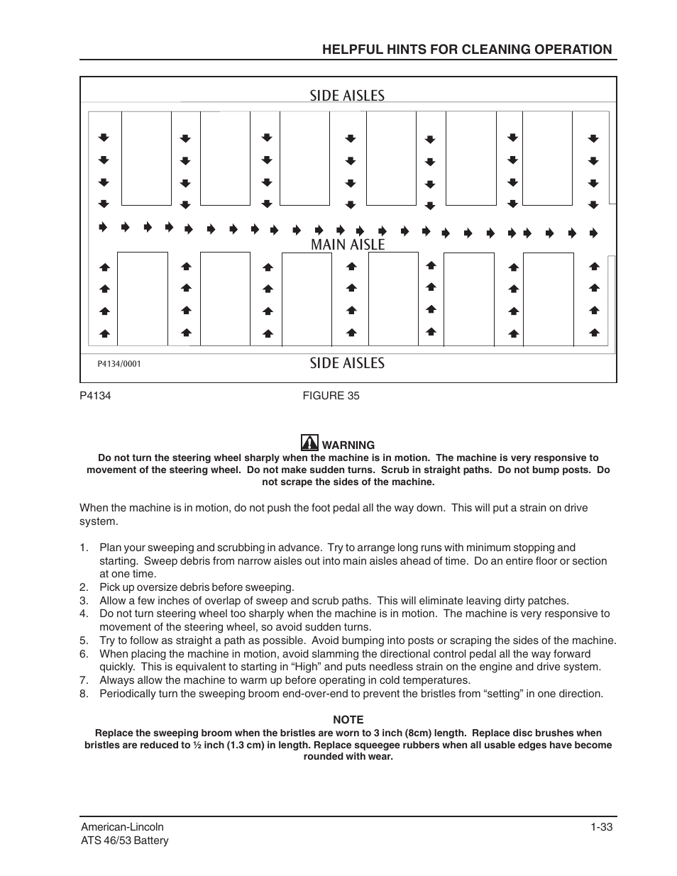 Side aisles main aisle side aisles | Nilfisk-ALTO ATS 46/53 User Manual | Page 33 / 49