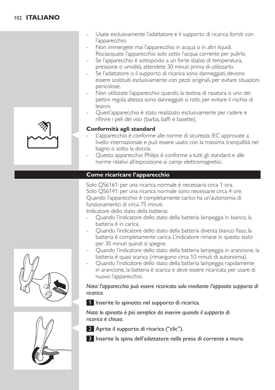 Philips StyleShaver Wasserdichter Rasierer und Styler User Manual | Page 102 / 182