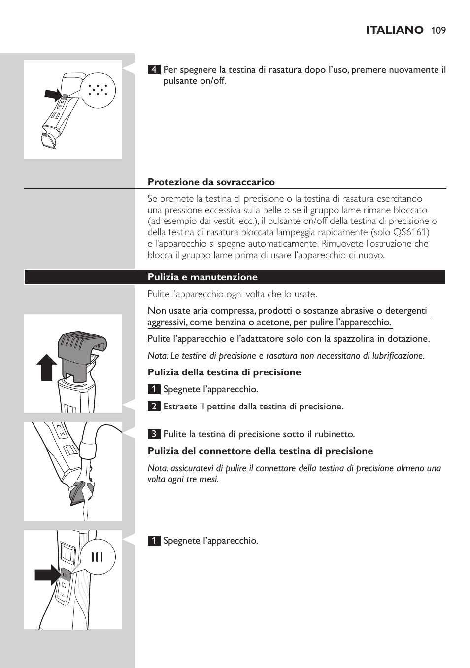 Philips StyleShaver Wasserdichter Rasierer und Styler User Manual | Page 109 / 182