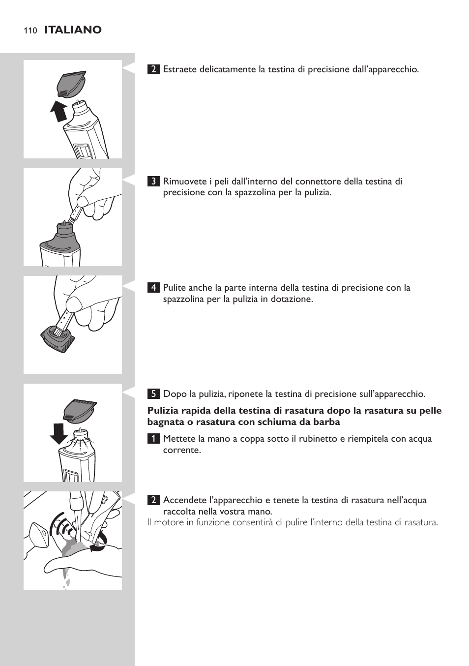 Philips StyleShaver Wasserdichter Rasierer und Styler User Manual | Page 110 / 182