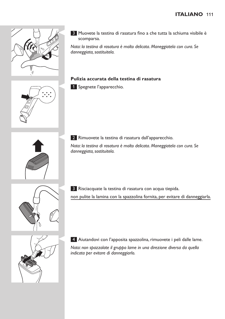 Philips StyleShaver Wasserdichter Rasierer und Styler User Manual | Page 111 / 182