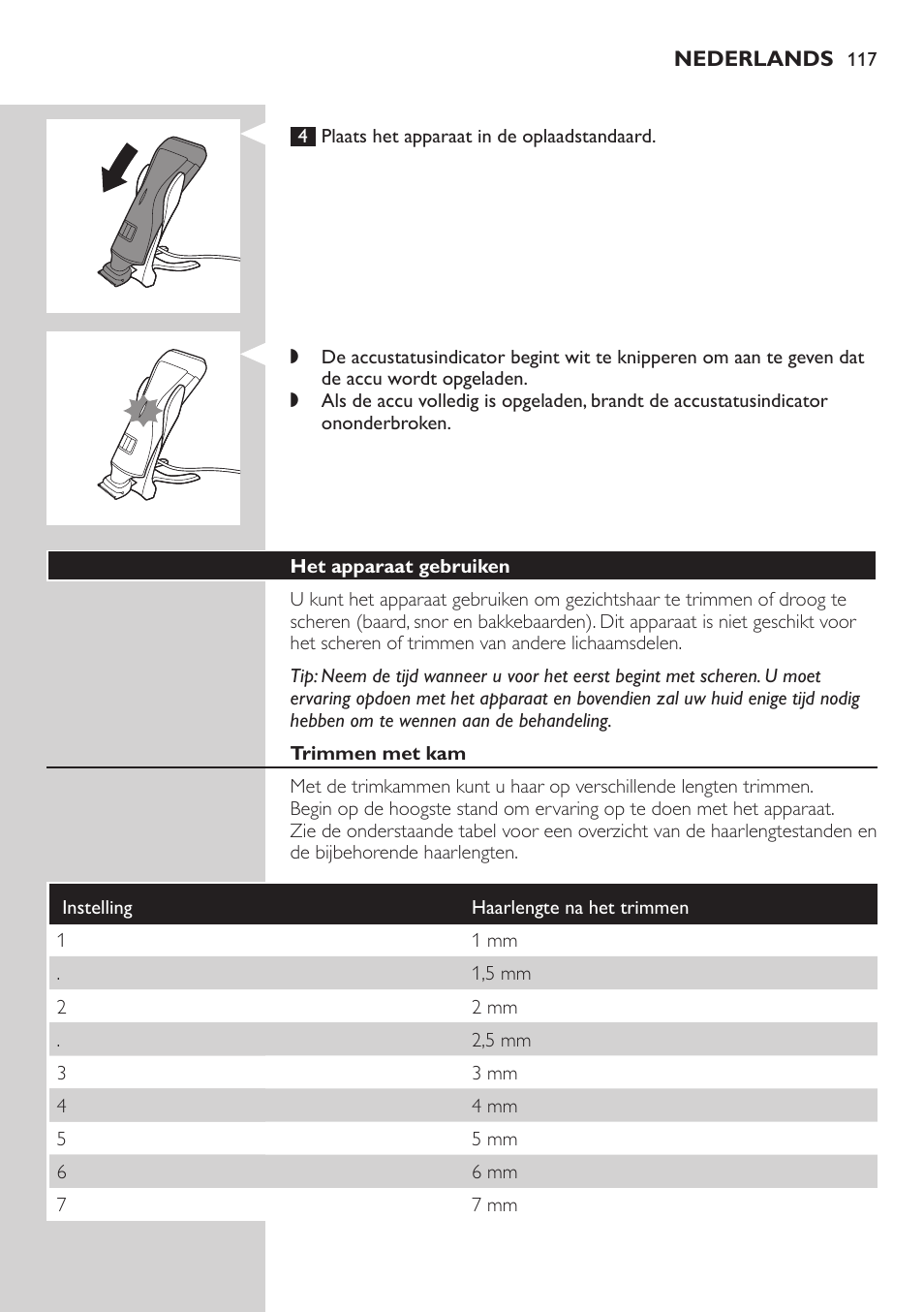 Philips StyleShaver Wasserdichter Rasierer und Styler User Manual | Page 117 / 182