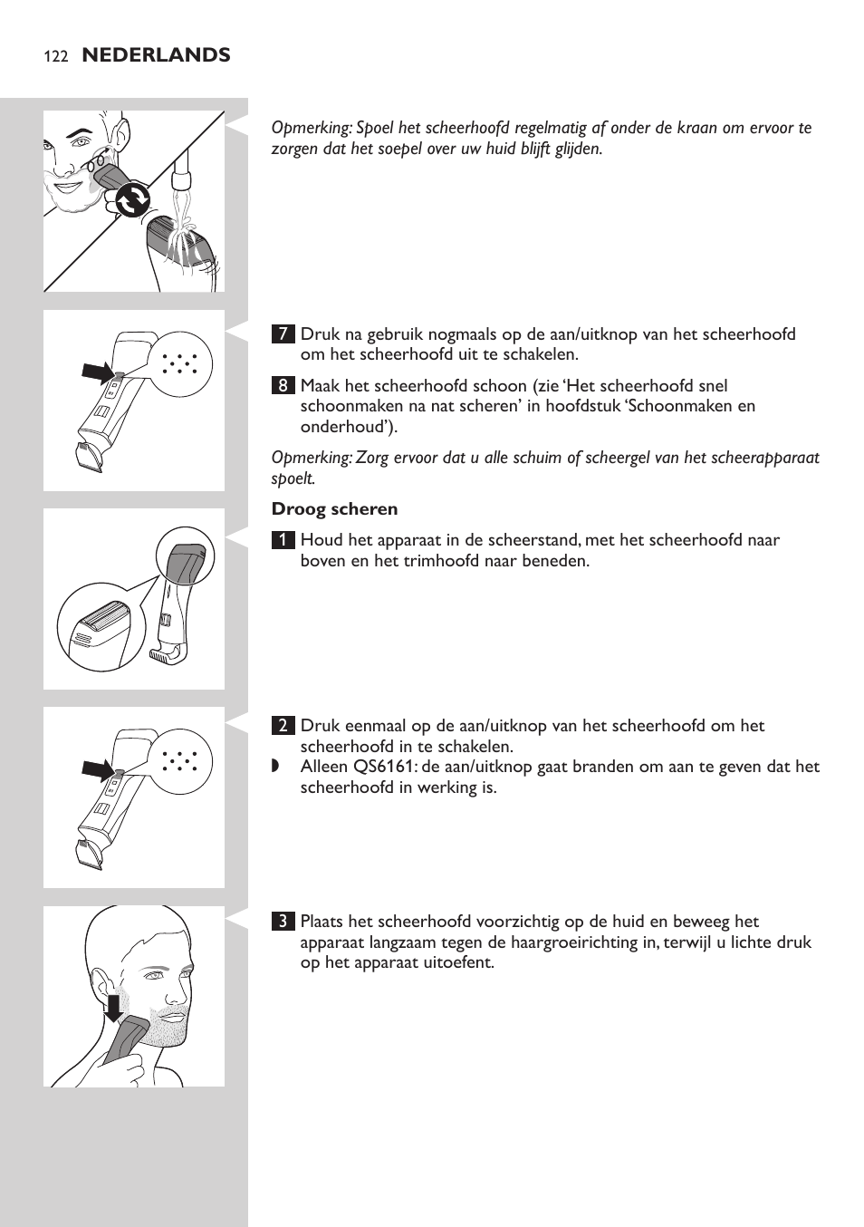 Philips StyleShaver Wasserdichter Rasierer und Styler User Manual | Page 122 / 182