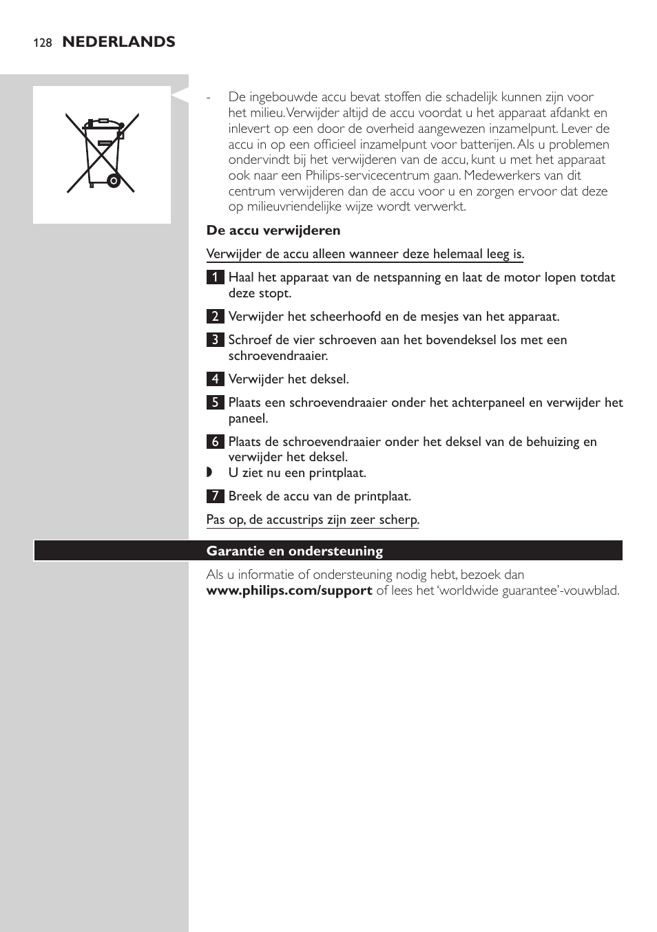 Philips StyleShaver Wasserdichter Rasierer und Styler User Manual | Page 128 / 182