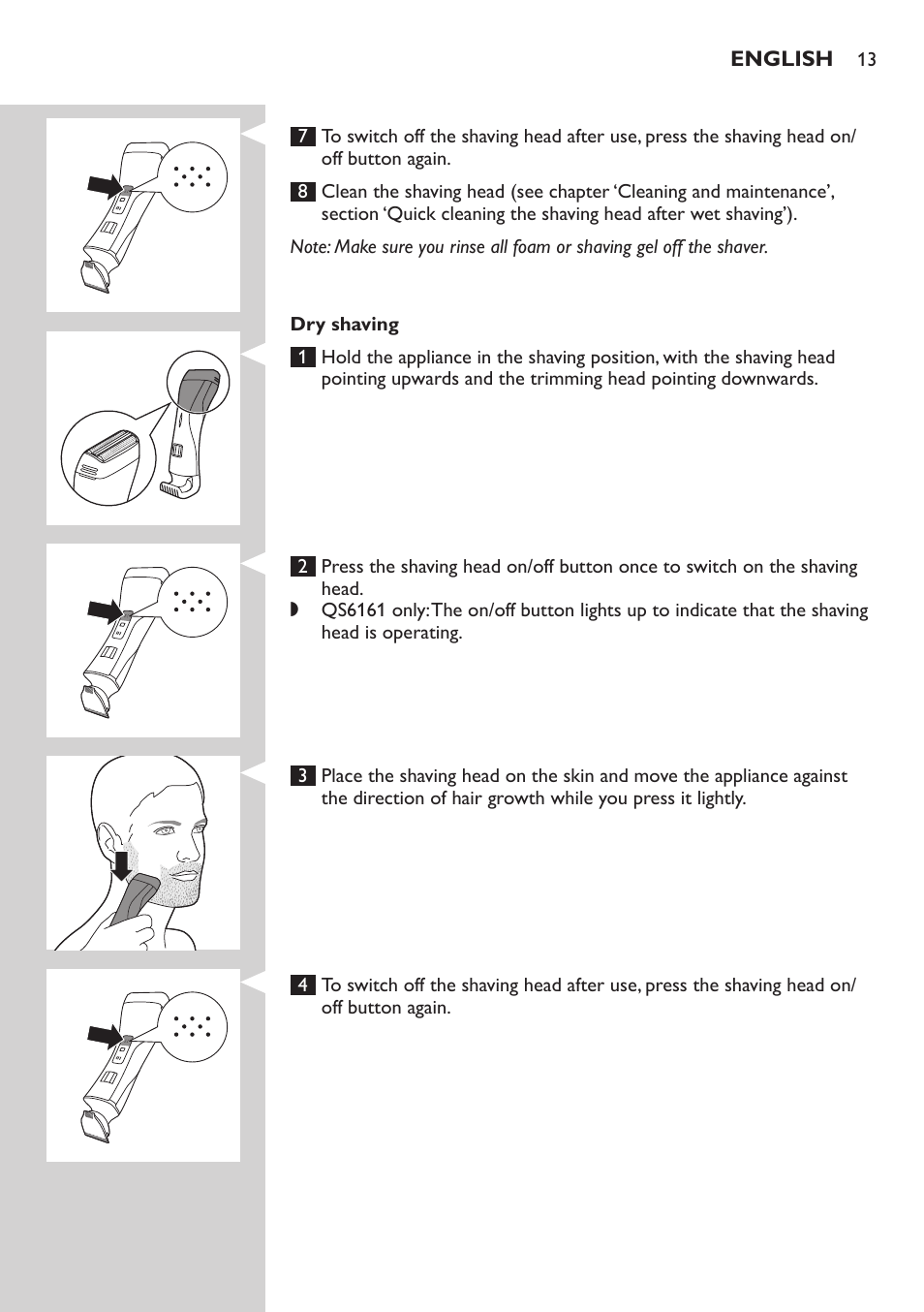 Philips StyleShaver Wasserdichter Rasierer und Styler User Manual | Page 13 / 182