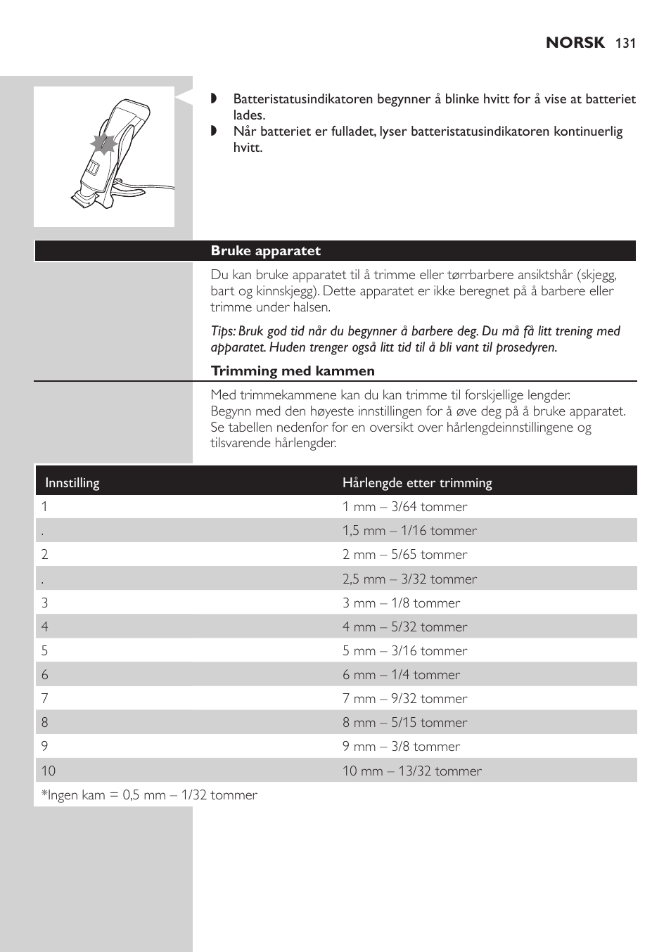 Philips StyleShaver Wasserdichter Rasierer und Styler User Manual | Page 131 / 182