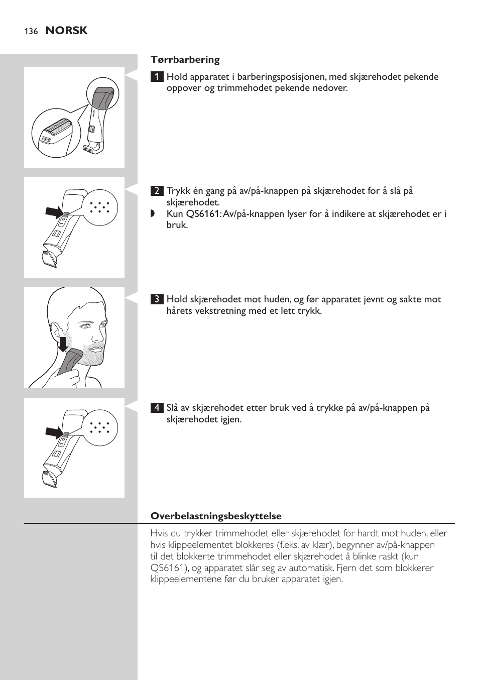 Philips StyleShaver Wasserdichter Rasierer und Styler User Manual | Page 136 / 182