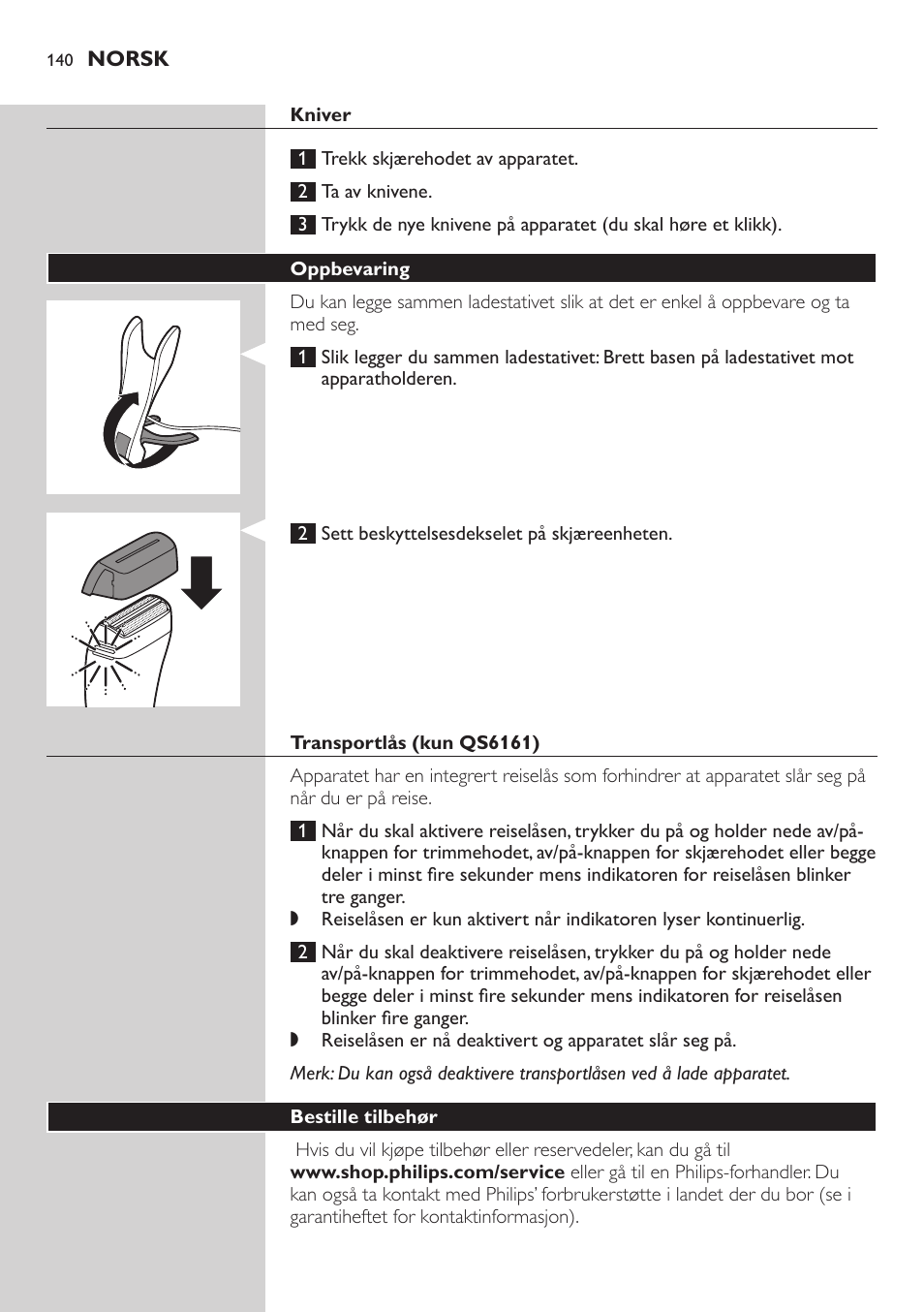 Philips StyleShaver Wasserdichter Rasierer und Styler User Manual | Page 140 / 182