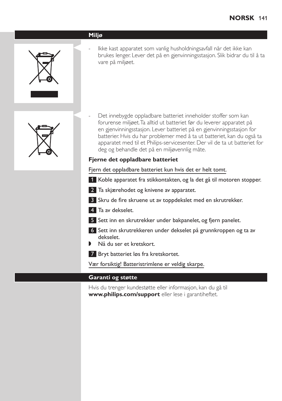 Philips StyleShaver Wasserdichter Rasierer und Styler User Manual | Page 141 / 182