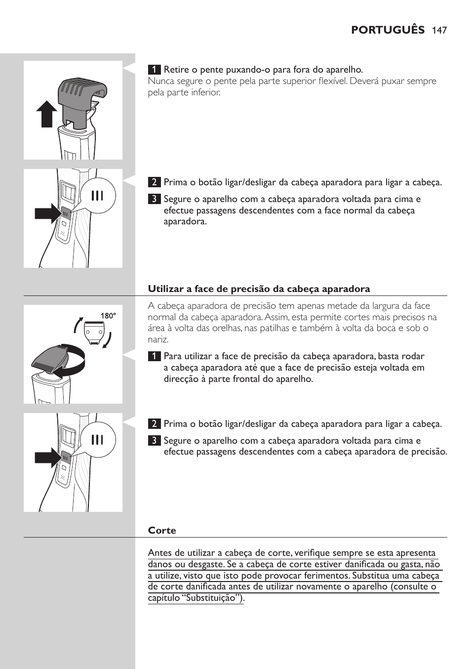 Philips StyleShaver Wasserdichter Rasierer und Styler User Manual | Page 147 / 182