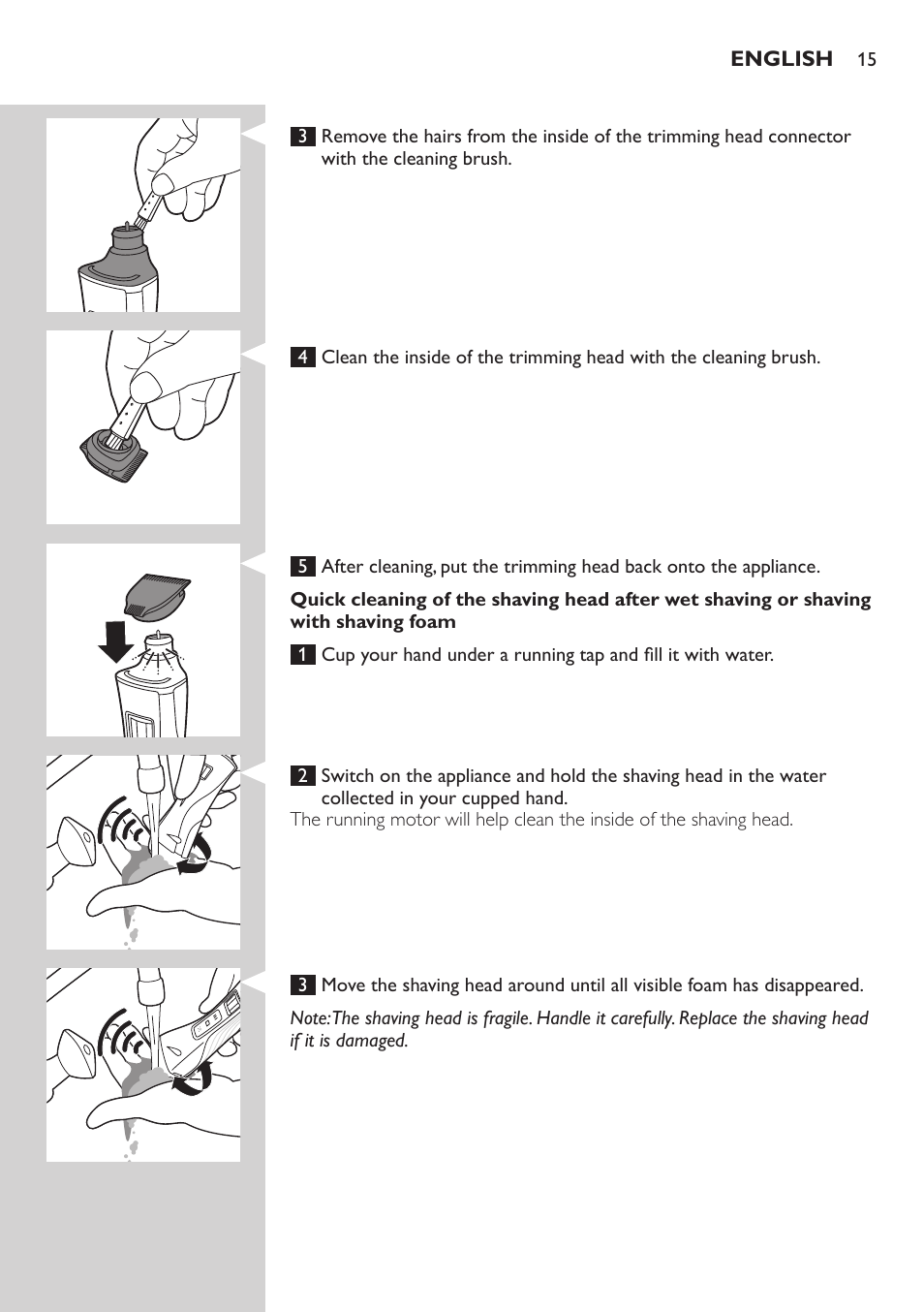 Philips StyleShaver Wasserdichter Rasierer und Styler User Manual | Page 15 / 182