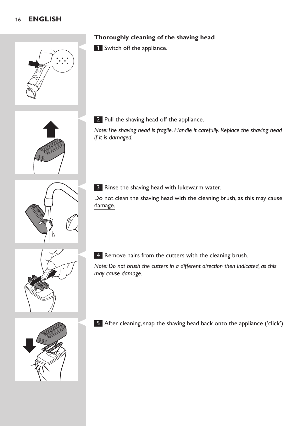 Philips StyleShaver Wasserdichter Rasierer und Styler User Manual | Page 16 / 182