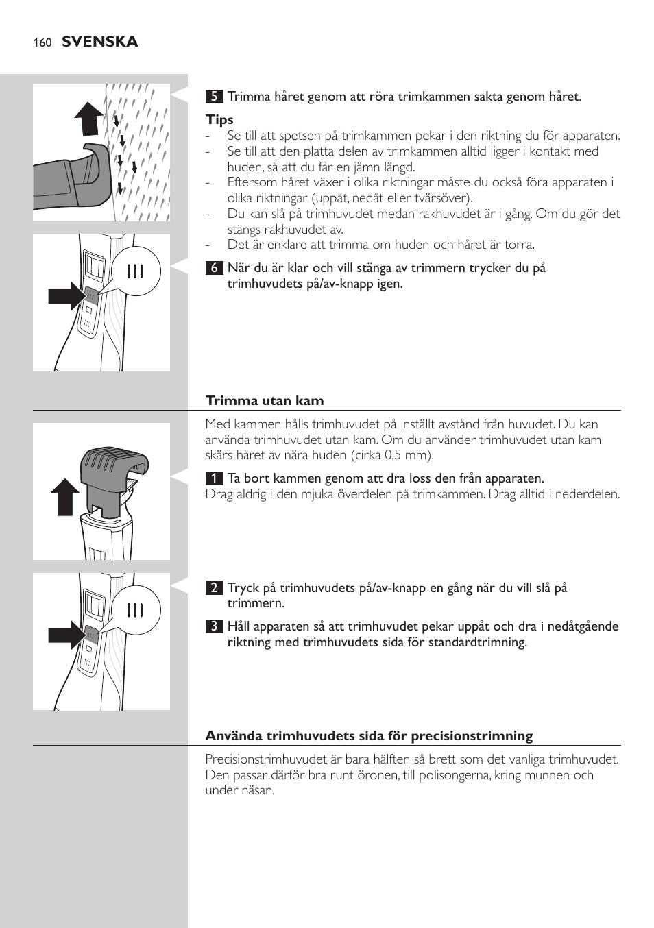 Philips StyleShaver Wasserdichter Rasierer und Styler User Manual | Page 160 / 182
