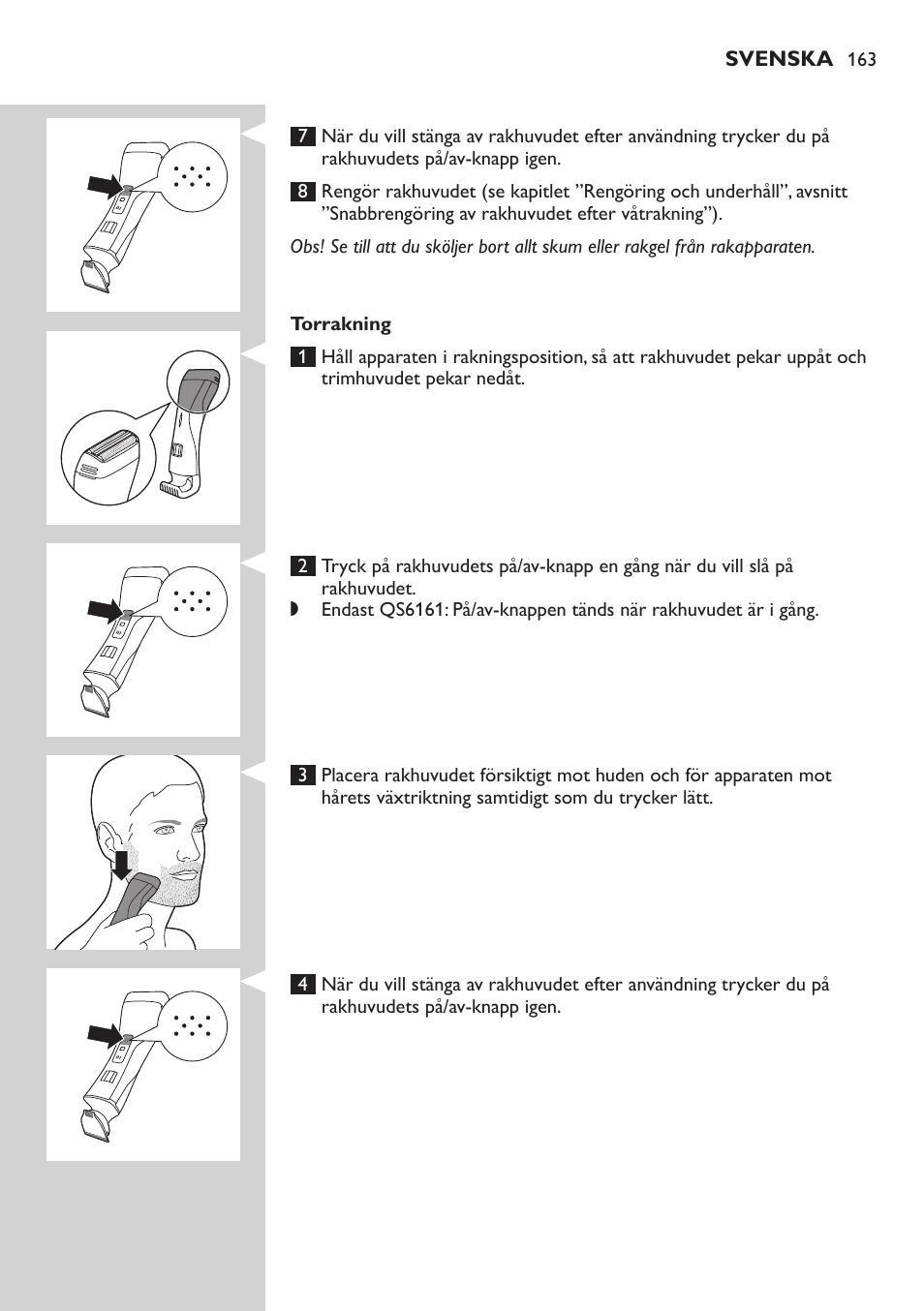 Philips StyleShaver Wasserdichter Rasierer und Styler User Manual | Page 163 / 182