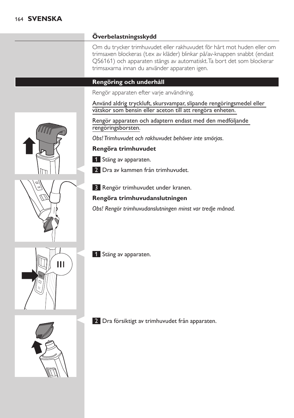 Philips StyleShaver Wasserdichter Rasierer und Styler User Manual | Page 164 / 182