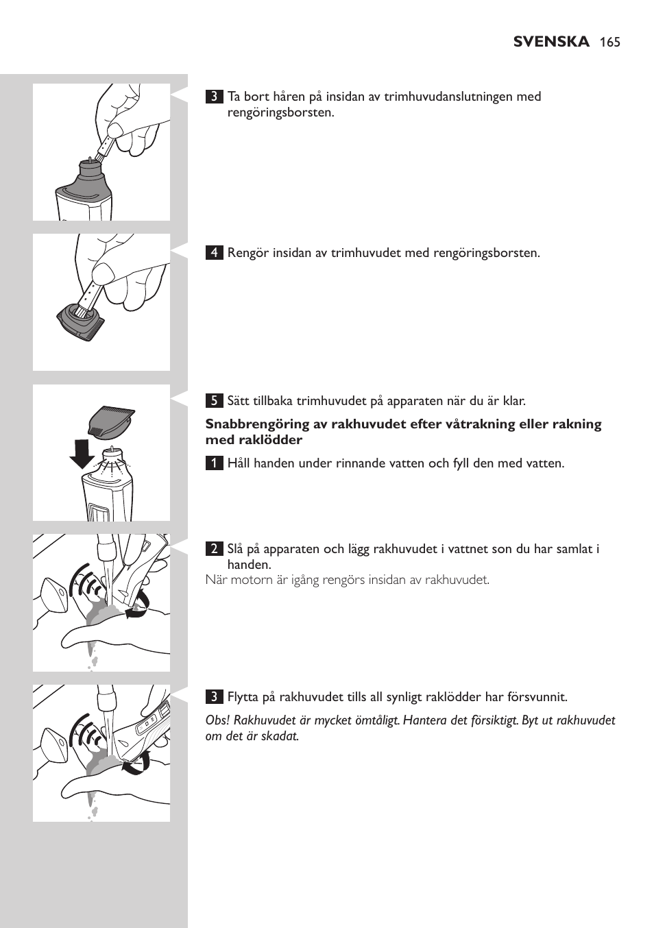 Philips StyleShaver Wasserdichter Rasierer und Styler User Manual | Page 165 / 182