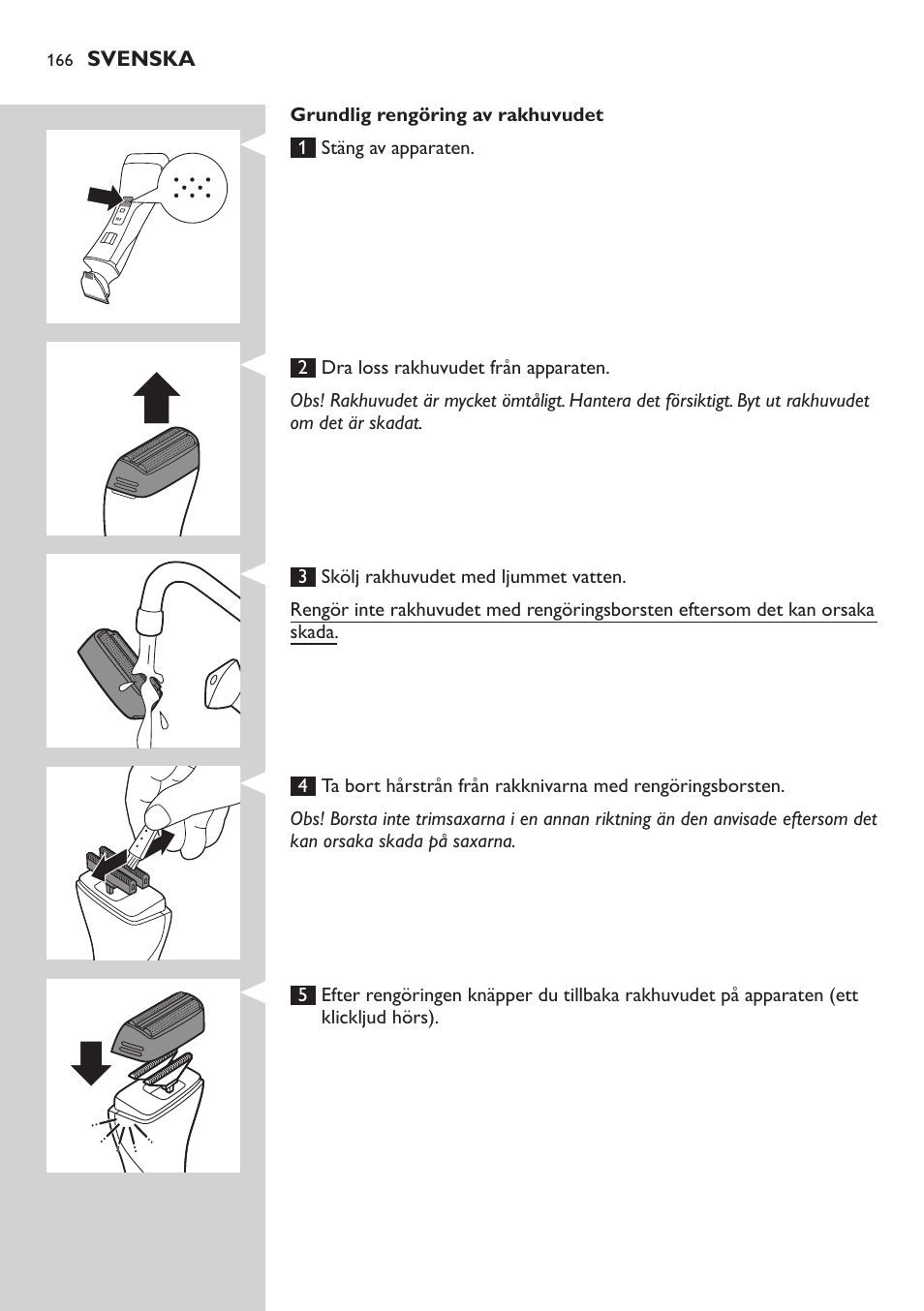 Philips StyleShaver Wasserdichter Rasierer und Styler User Manual | Page 166 / 182