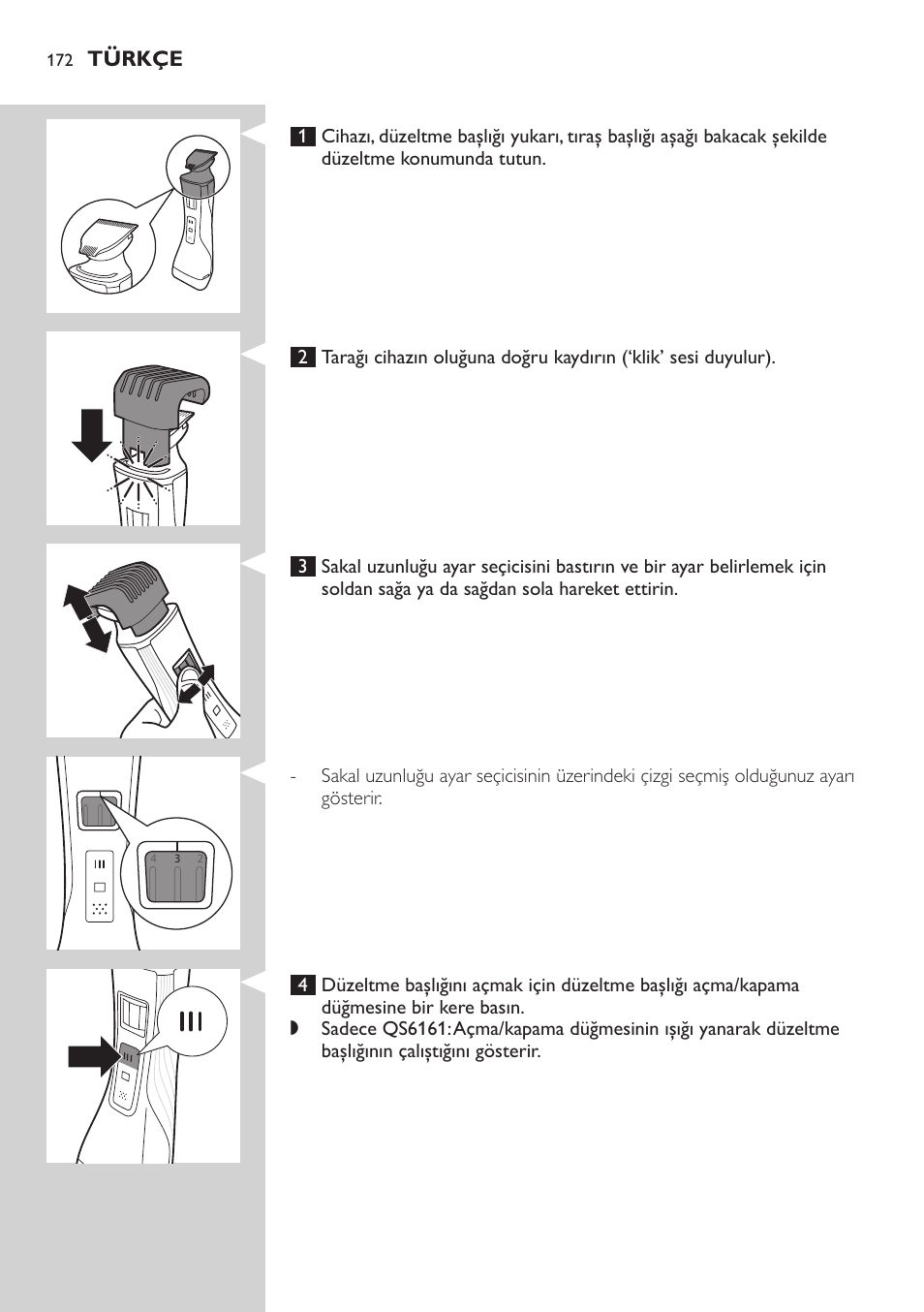 Philips StyleShaver Wasserdichter Rasierer und Styler User Manual | Page 172 / 182