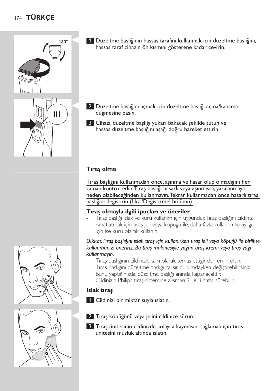 Philips StyleShaver Wasserdichter Rasierer und Styler User Manual | Page 174 / 182