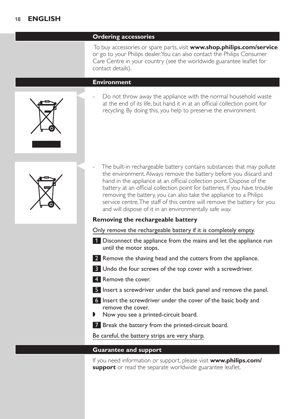 Philips StyleShaver Wasserdichter Rasierer und Styler User Manual | Page 18 / 182