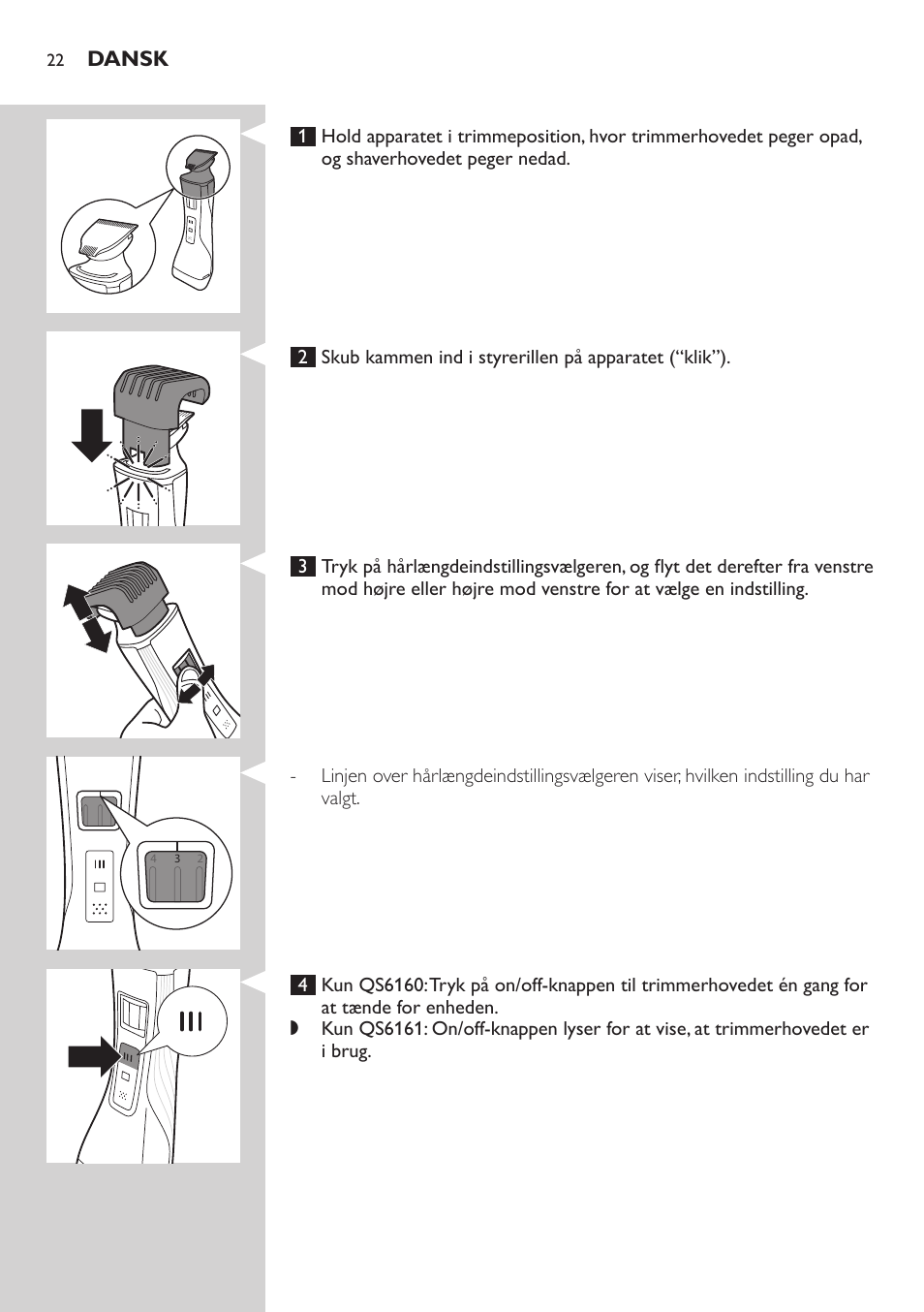 Philips StyleShaver Wasserdichter Rasierer und Styler User Manual | Page 22 / 182