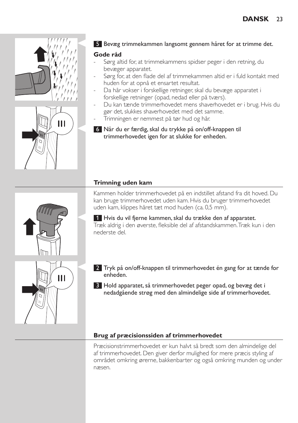 Philips StyleShaver Wasserdichter Rasierer und Styler User Manual | Page 23 / 182